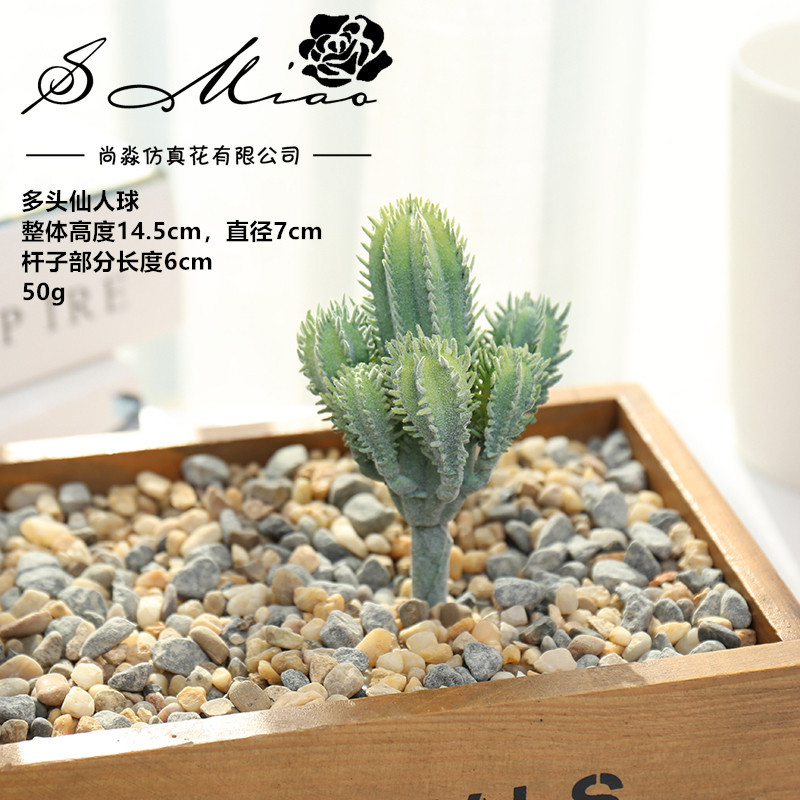 Picture of 003 Flocked Green Succulent Flower Head Creative DIY Supplies Bonsai Accessories Artificial Flower Jinhua Factory Direct Supply