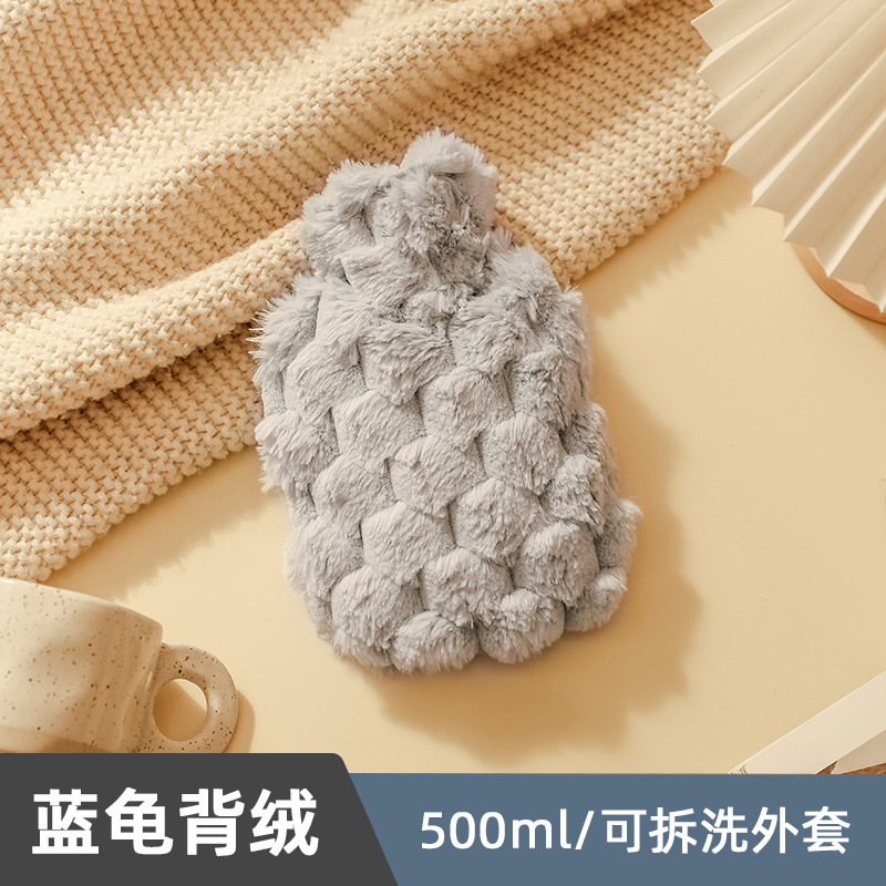 Picture of Water-Filled Hot Water Bag Large Plush Cute Hand Warmer Bag for Women to Apply on Belly, Cervical Spine and Quilt, Special Hot Water Bag Hand Warmer
