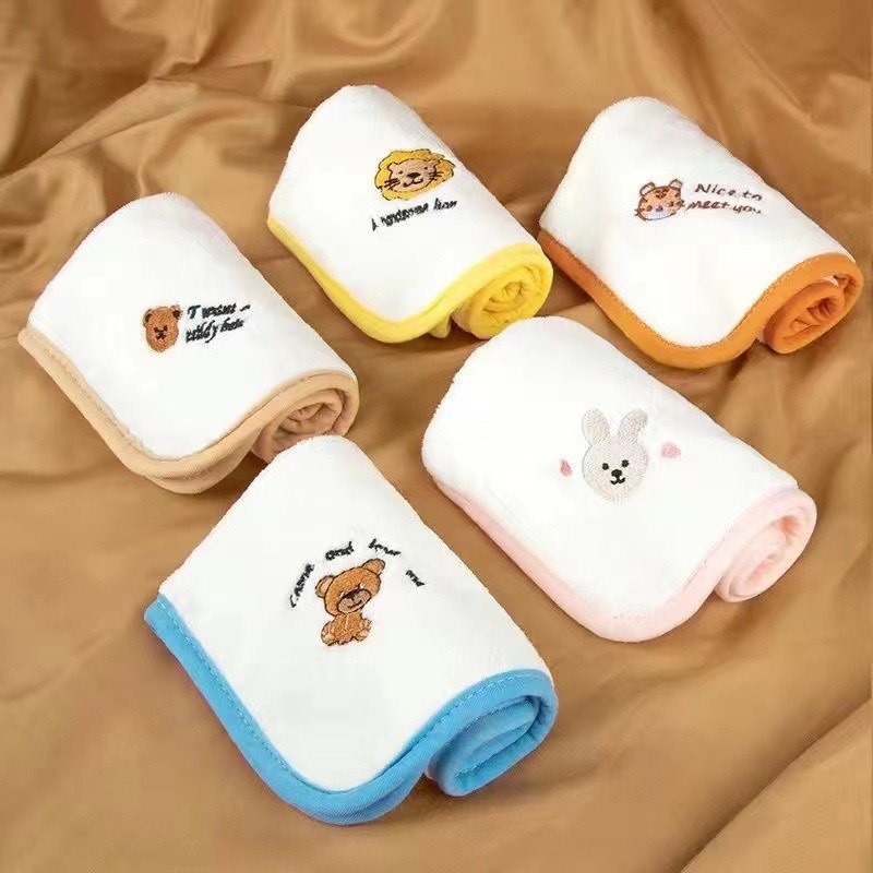 Picture of Baby towel soft newborn baby wash face small square towel children's handkerchief kindergarten wipe face towel small towel