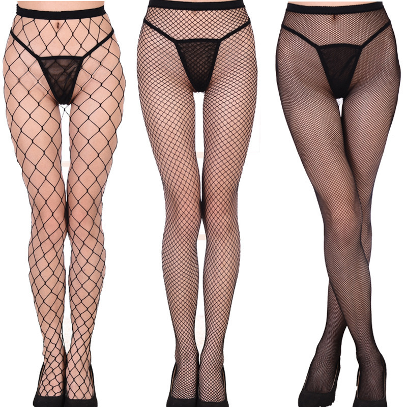 High Elastic European and American Large Size Fishnet Stockings Sexy Thin Fishnet Stockings Black Stockings Ⅰns Cut Out Fishnet Stockings Large Grids