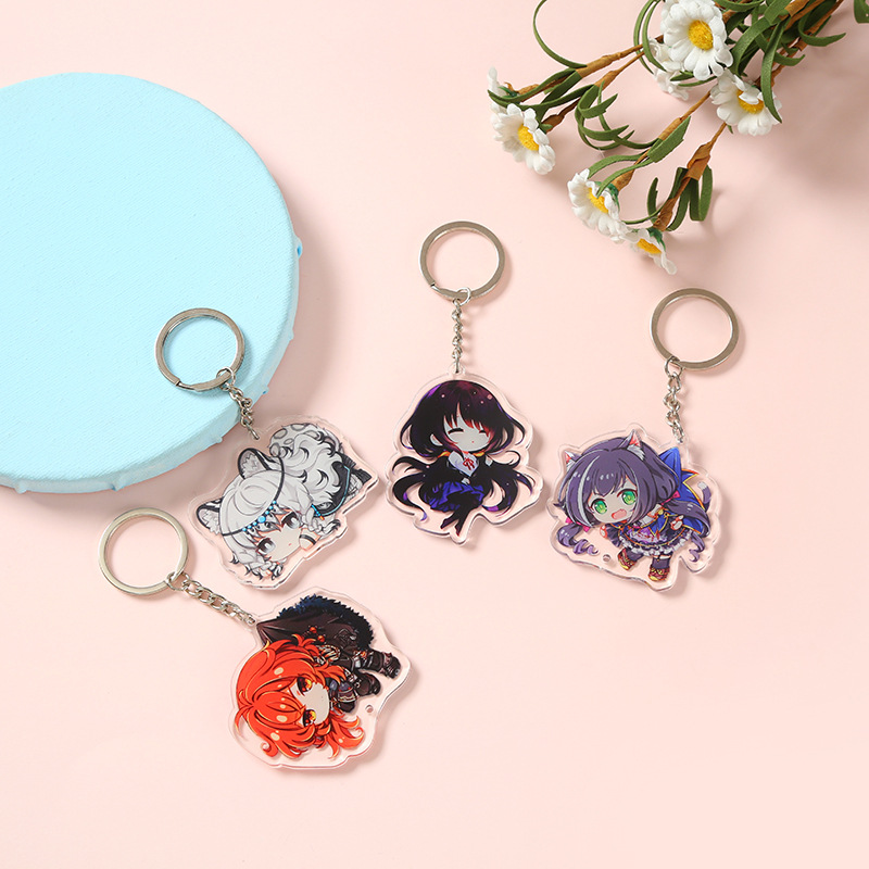 Picture of Acrylic Keychain Wholesale Creative Cartoon Animation Keychain Pendant DIY Star Peripheral Keychain