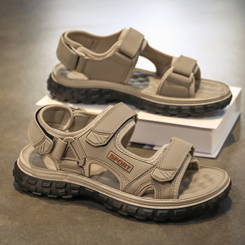 Sandals Men's 2025 New Summer Youth Sports Roman Shoes Soft Sole Lightweight Outer Wear Wading Beach Shoes