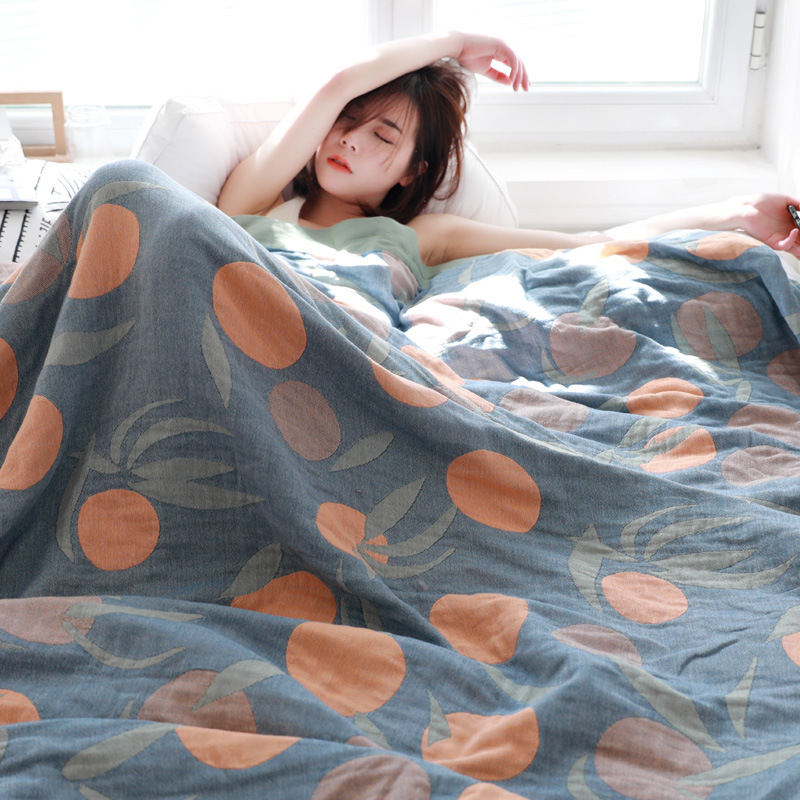 Cotton Gauze Towel Quilt Summer Single Double Casual Nap Air Conditioning Blanket Soft and Comfortable Breathable Summer Quilt