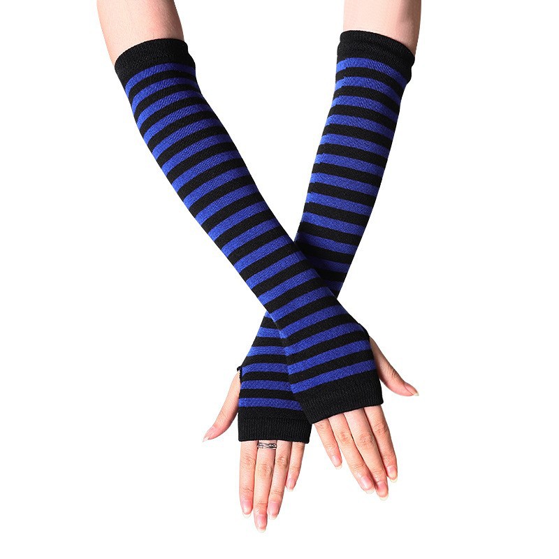 Picture of Korean Style Women's Gloves Half-Finger Gloves Women's Winter Cute Autumn and Winter Long Gloves Arm Covers Fingerless Woolen Gloves