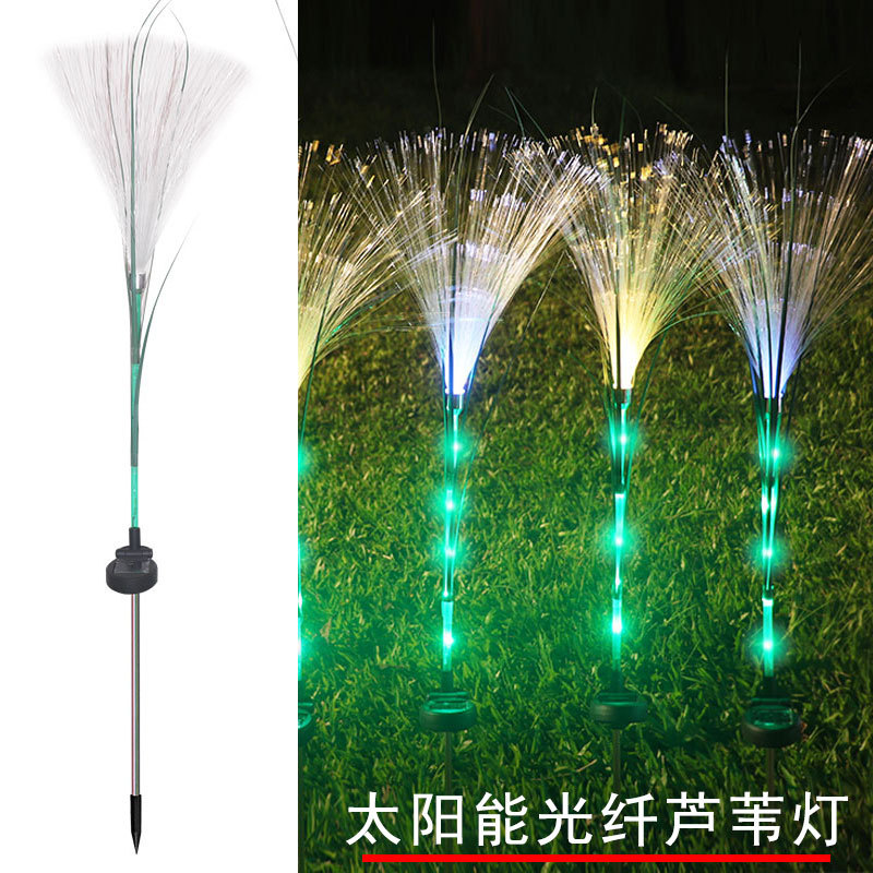 Picture of Led Solar Light Fiber Reed Lamp Outdoor Ground Lawn Decoration Waterproof Luminous Energy-Saving Artificial Landscape Lamp