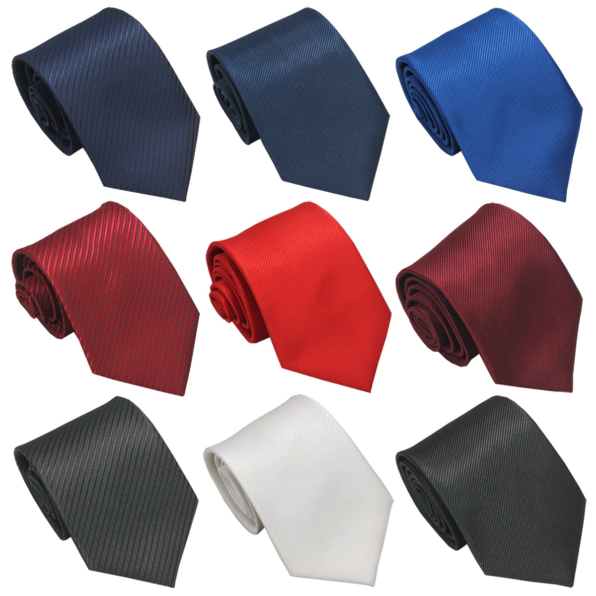 Picture of Business Casual Men's Tie Polyester Silk Twill Black Red Suit Accessories 8cm Hand Tie Solid Color Tie