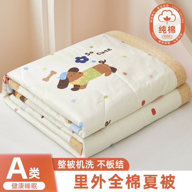 Picture of Class A Mother and Infant Grade Xinjiang Cotton Summer Cool Quilt Household Cotton Machine Washable Air-conditioning Quilt Summer Pure Cotton Single Thin Quilt