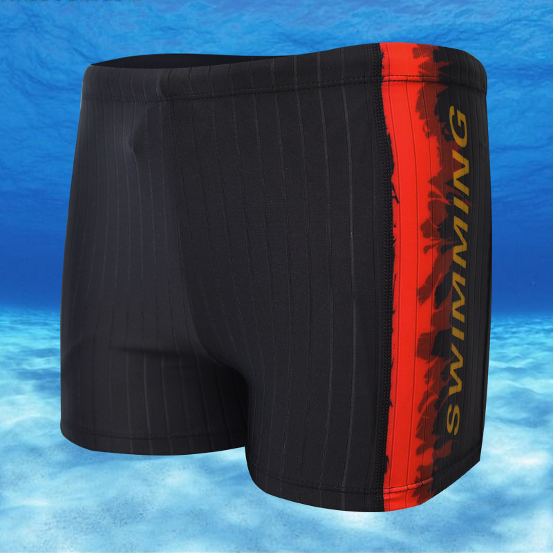 Flaming Print Comfortable Men's Swimming Trunks Hot Springs Men's Swimming Trunks plus size Flat Corner High Elastic Men's Swimsuit