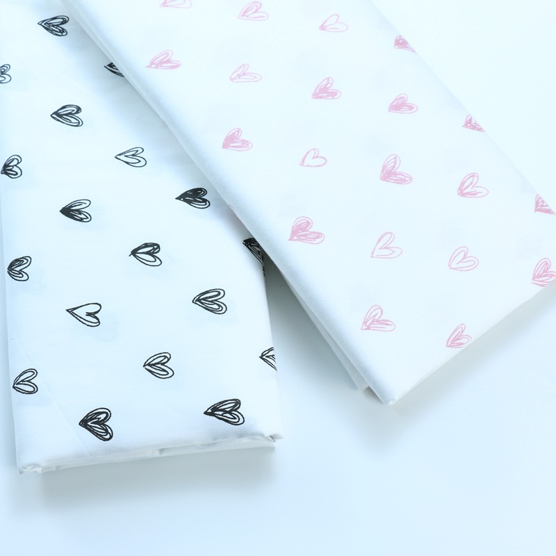 Cute Peach Heart Cartoon Pure Cotton Fabric Infant and Kidsren Bedding Pajamas Quilt Pure Cotton Woven Fabric