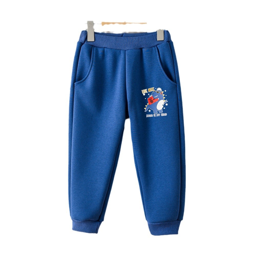 Picture of Winter Children's fleece-lined Sports Pants Thickened Dinosaur New Boys' Casual Pants Winter Children's Wear Silver Fox Velvet Sweatpants