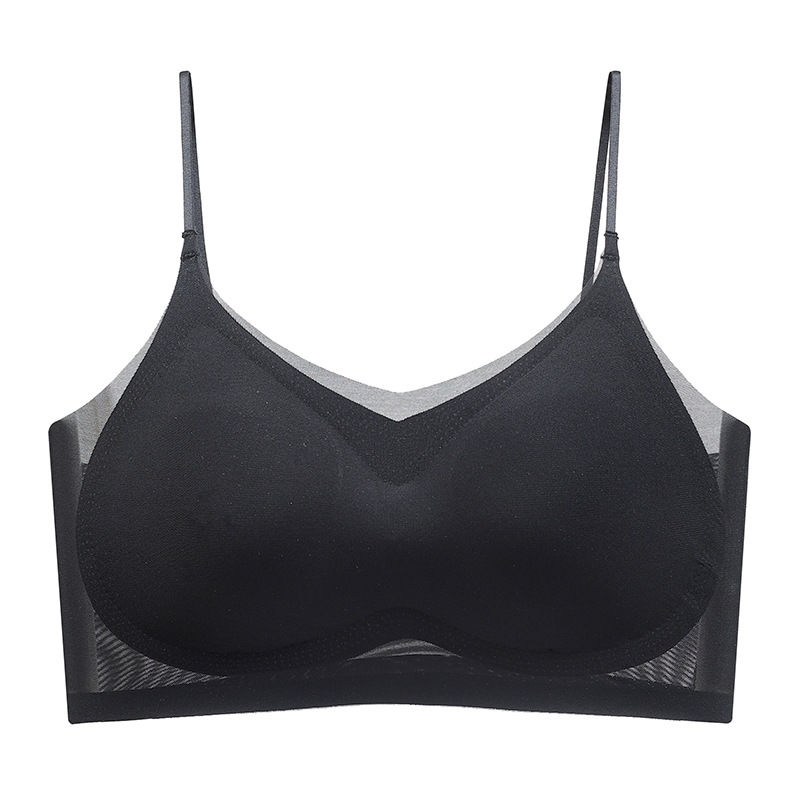 Picture of 2023 Summer Ultra-thin Ice Silk Seamless Underwear Women's Thin Breathable Large Chest Small Sling Sleeping Bra