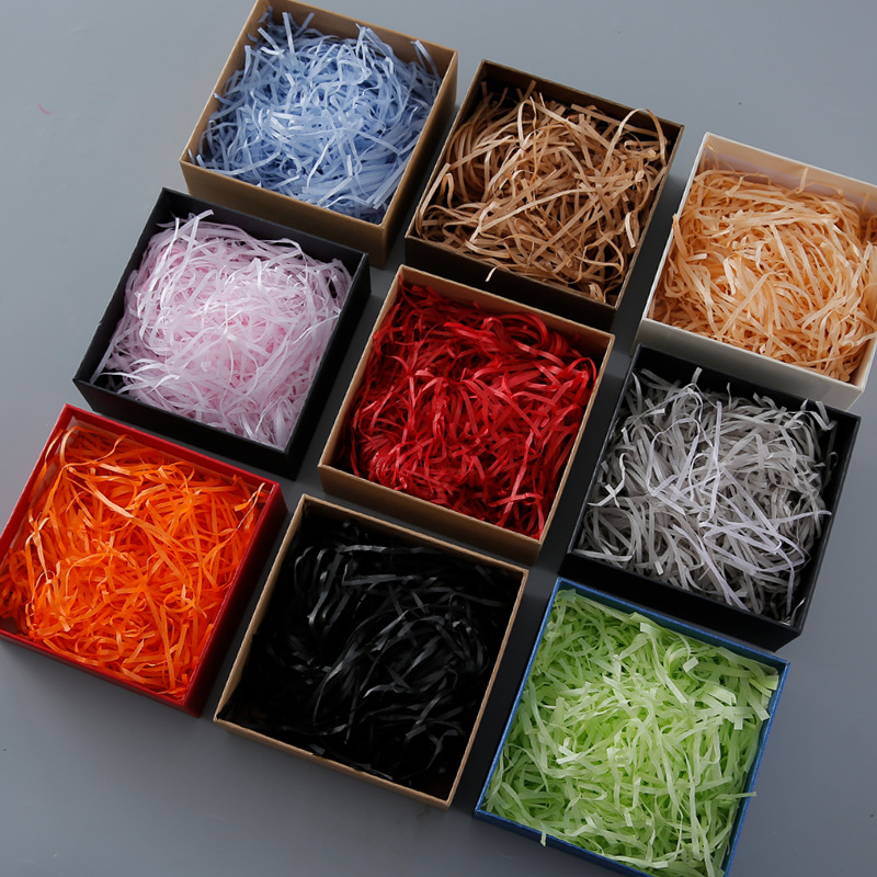 Spot Raffia Colorful Shredded Paper Batch Gift Wedding Candy Box Decorative Filling Raffia Paper Gift Box Decoration