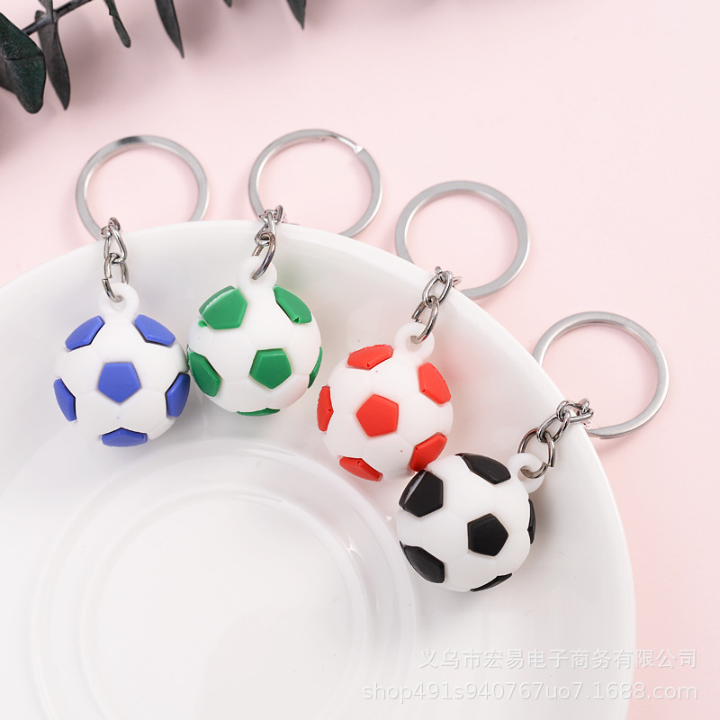 Simulation football key chain simulation tennis racket key chain sports series pendant hot selling creative small gift gift