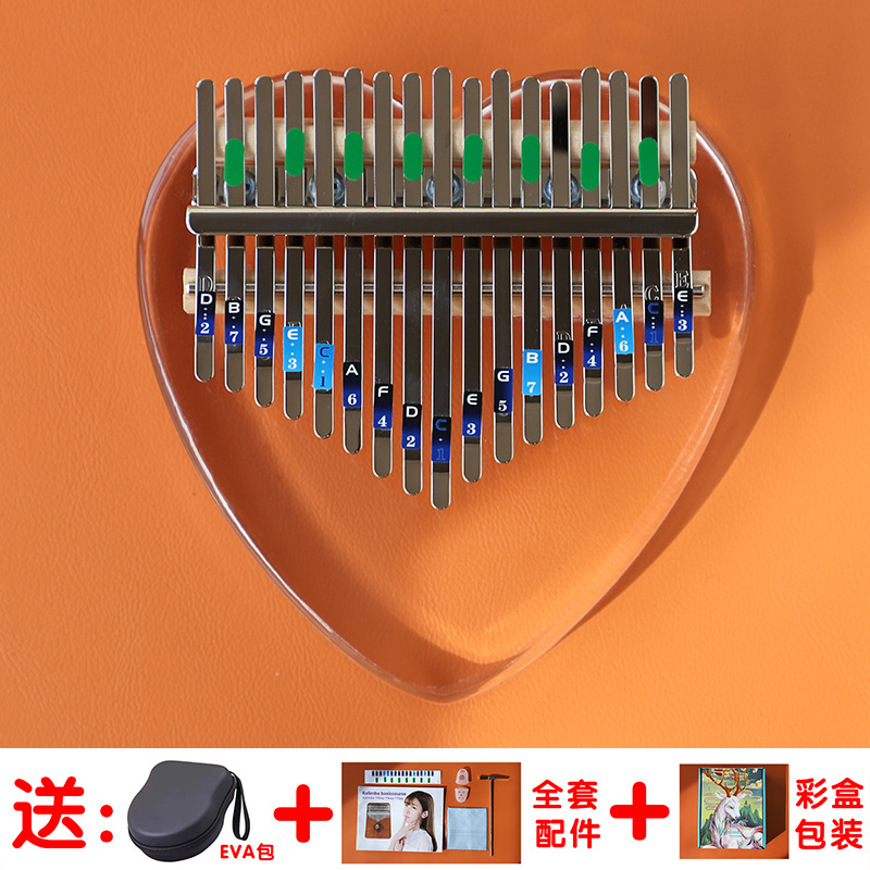Picture of Crystal Transparent Thumb Piano Kalinba 21 Tone Kalinba Piano Beginner 17 Tone Kabinba Finger Piano
