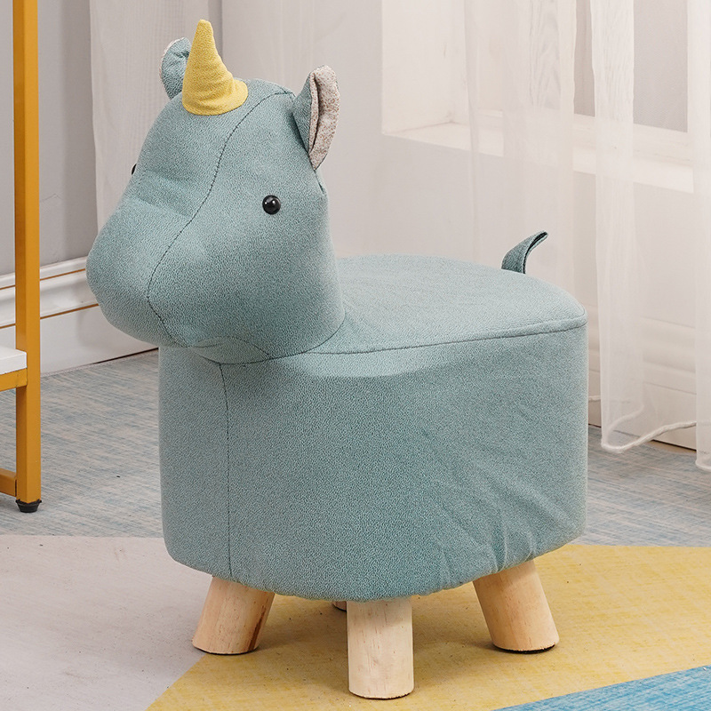 Picture of Elephant Stool children's animal stool solid wood shoe changing stool creative small stool home living room cartoon cute low stool