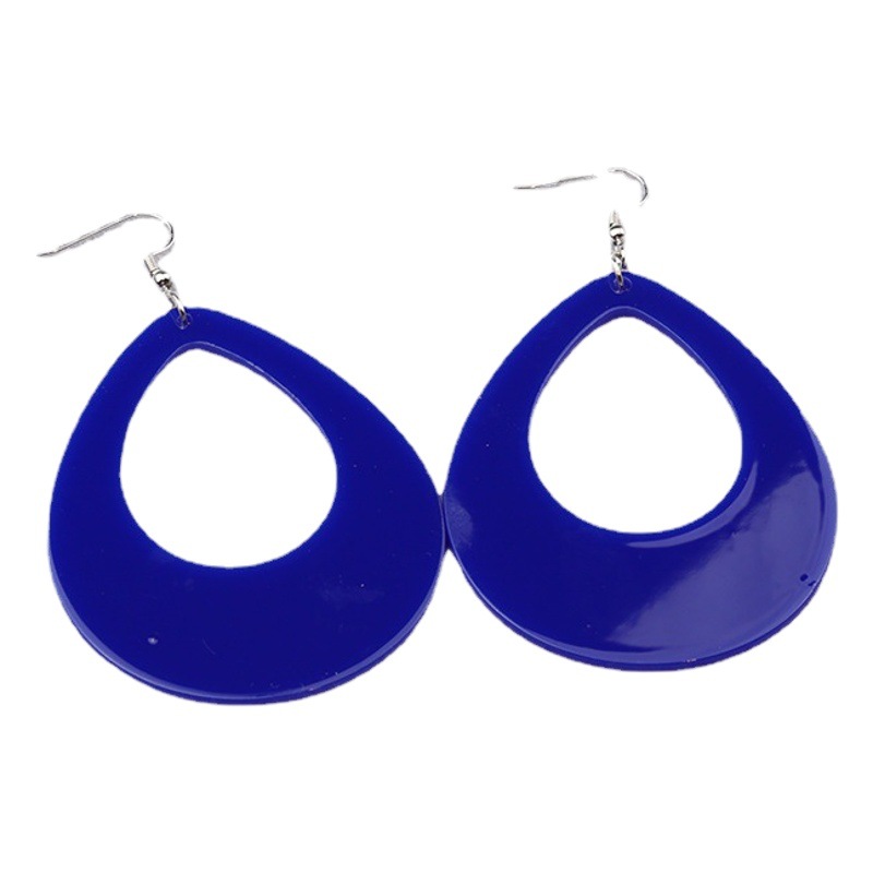 Foreign Trade New 12-Color Large Water Drop Cut Out Earrings Fashion Simple Acrylic Personalized Earrings Earrings for Women