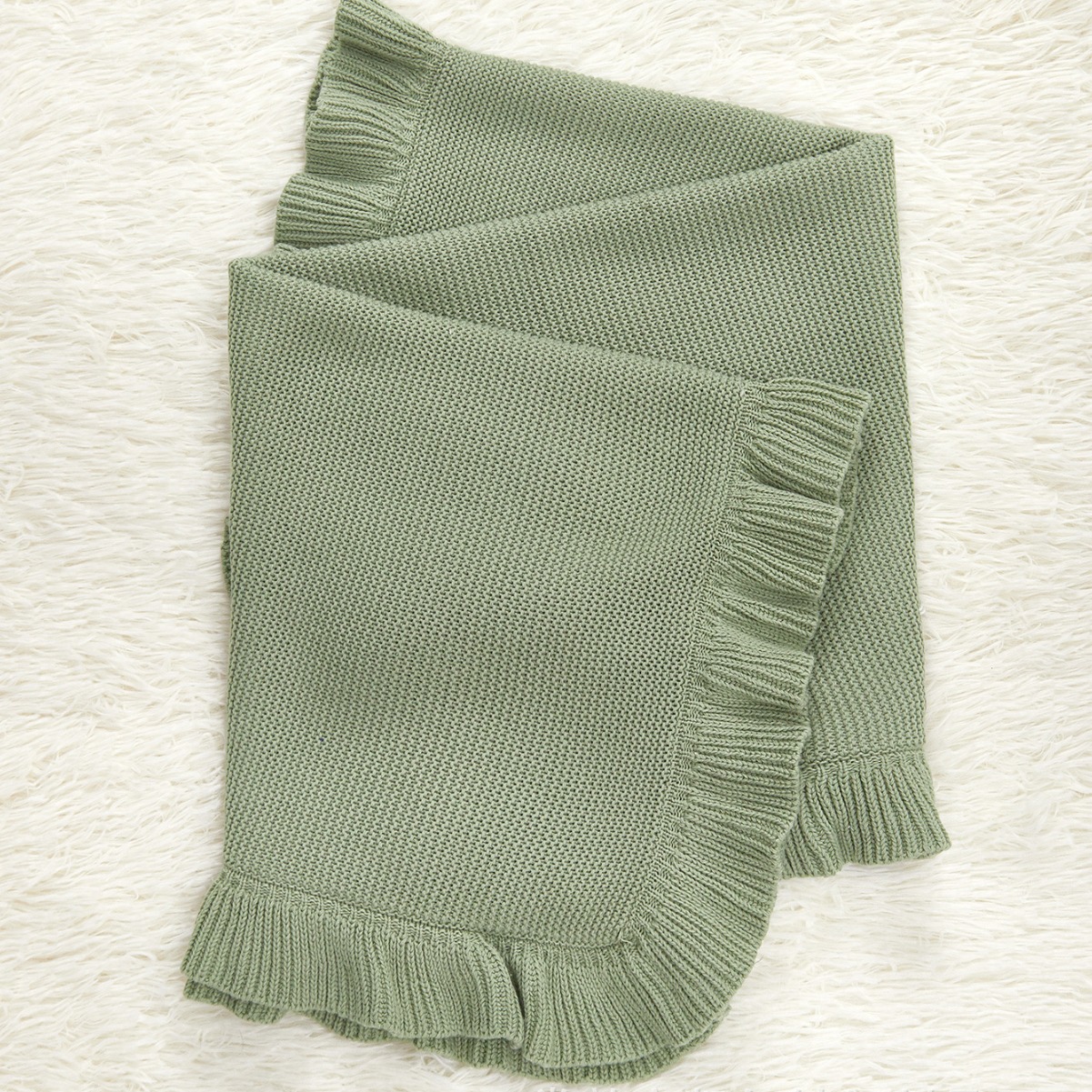 Picture of INS Wind Baby Cotton Ruffled Knitted Blanket Cover Blanket Newborn Blanket Cross-border Amazon AliExpress