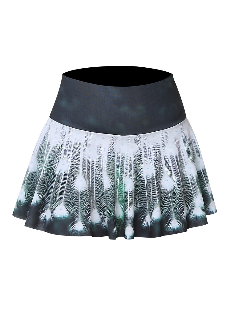 Picture of Printed badminton tennis skirt outdoor running fitness yoga skirt 360 degree round pleated short sports skirt