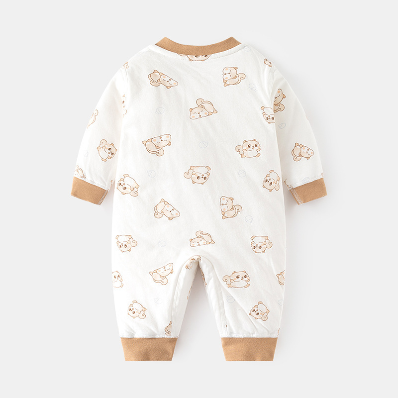 Picture of Baby's Cotton-padded jumpsuit Baby's Warm Autumn and Winter Boneless Jacket Thin Cotton Thickened Door-to-Door Climbing Clothes Children's jumpsuit