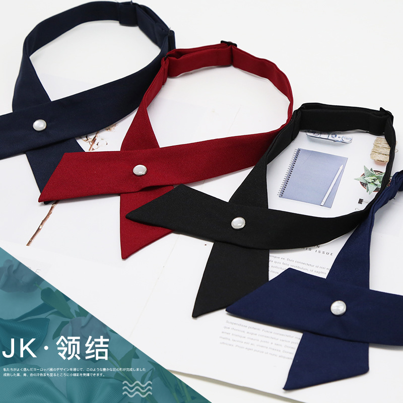 Picture of Japanese and Korean Casual Cross jk Cross Bow Tie Solid Color Printed Bow for Men and Women Professional Uniform Bow Tie Collar Flower