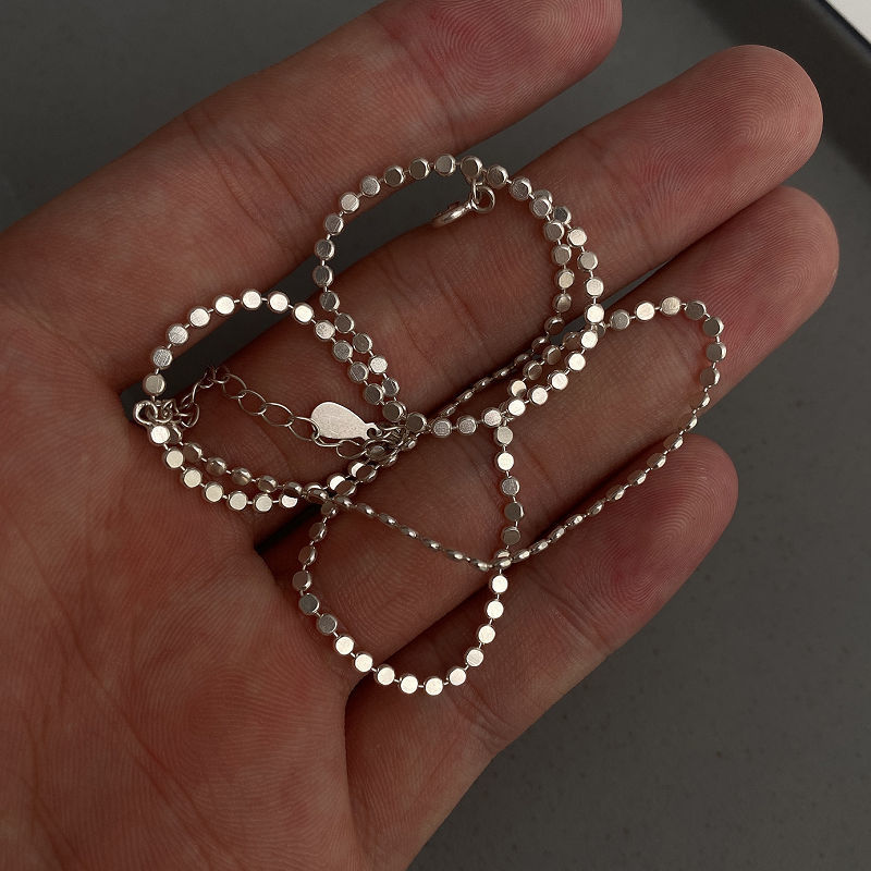 New Disc Chain Necklace, Simple Design, Cold Style, High-End Design, Accessible Luxury, Niche Temperament, Female Clavicle Chain