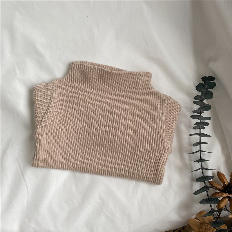 Picture of GL-kids Korean Autumn and Winter Children's Cashmere Thickened Mock-High Collar Base Shirt Men's and Women's All-Match Top Long-Sleeved T-Shirt