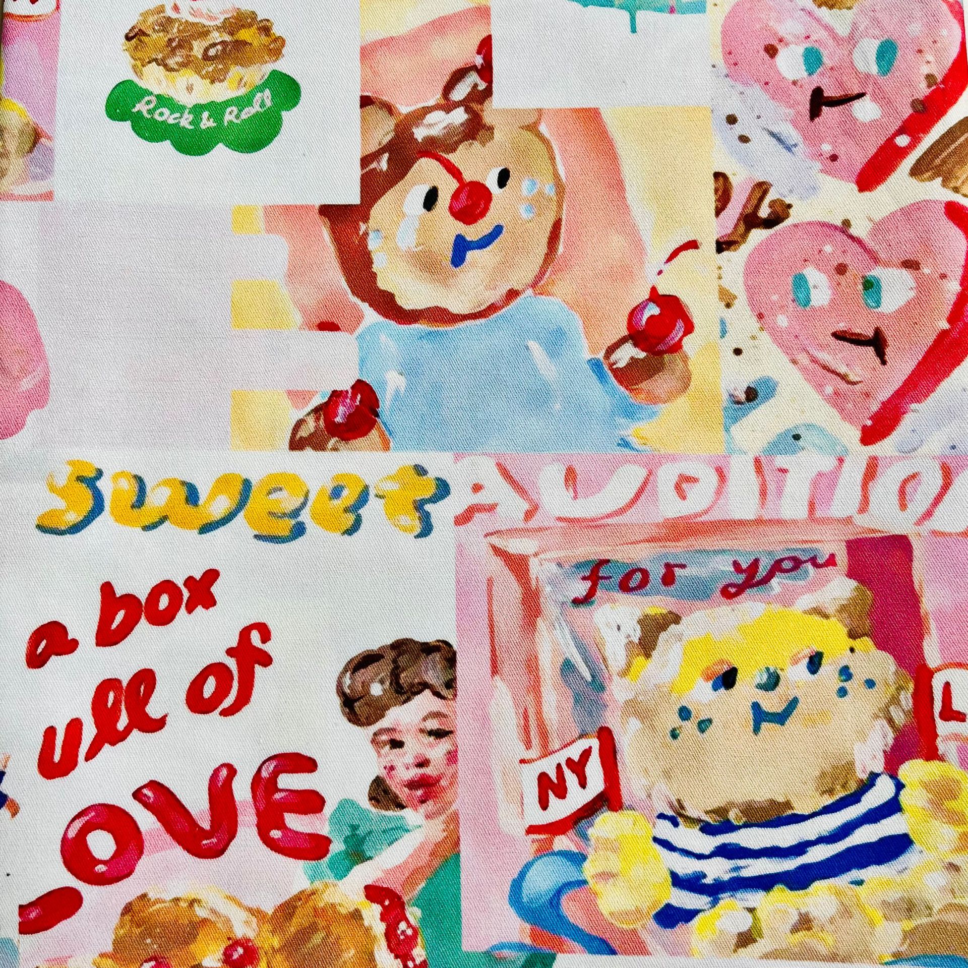 Picture of Oil painting style cotton twill fine sail 1.5 meters wide one meter price bag coat vest handmade DIY fabric