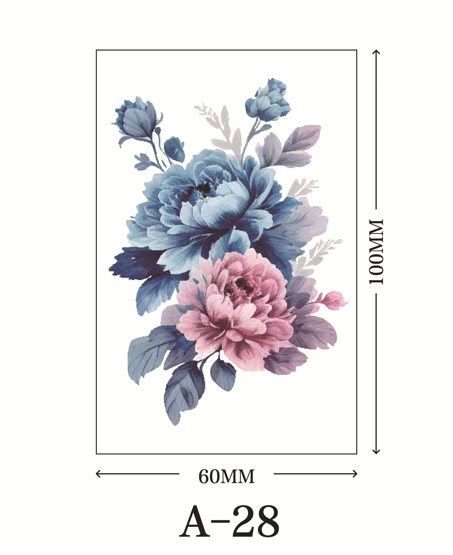 Picture of New cross-border rose flower tattoo stickers small fresh net red color tattoo stickers factory wholesale waterproof and durable