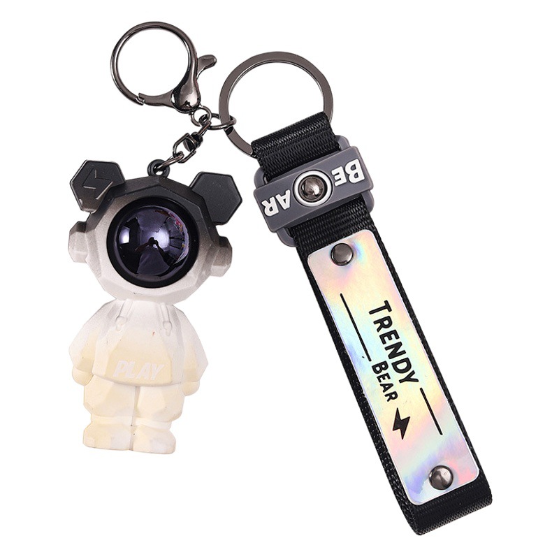 Gradient Faceted Lightning Bear Car Keychain School Bag Pendant Exquisite Small Gift Pendant Doll Machine Street Stall Wholesale