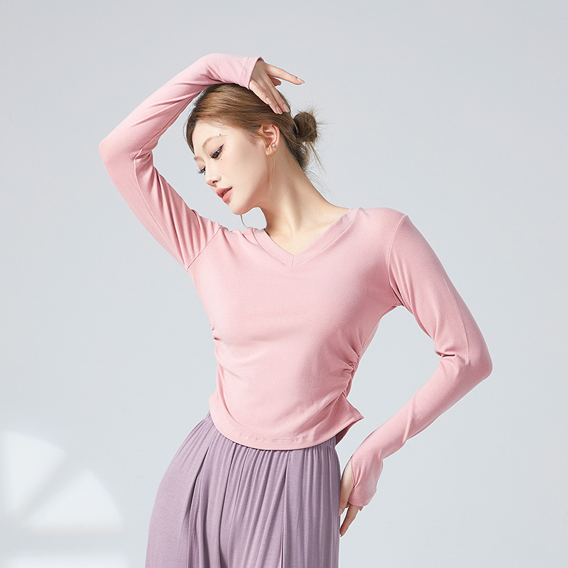 Picture of Dance Suit Top Women's V-neck Slim Look Classical Dance Suit Modern Dance National New Style Clothing Adult Dance Practice Suit