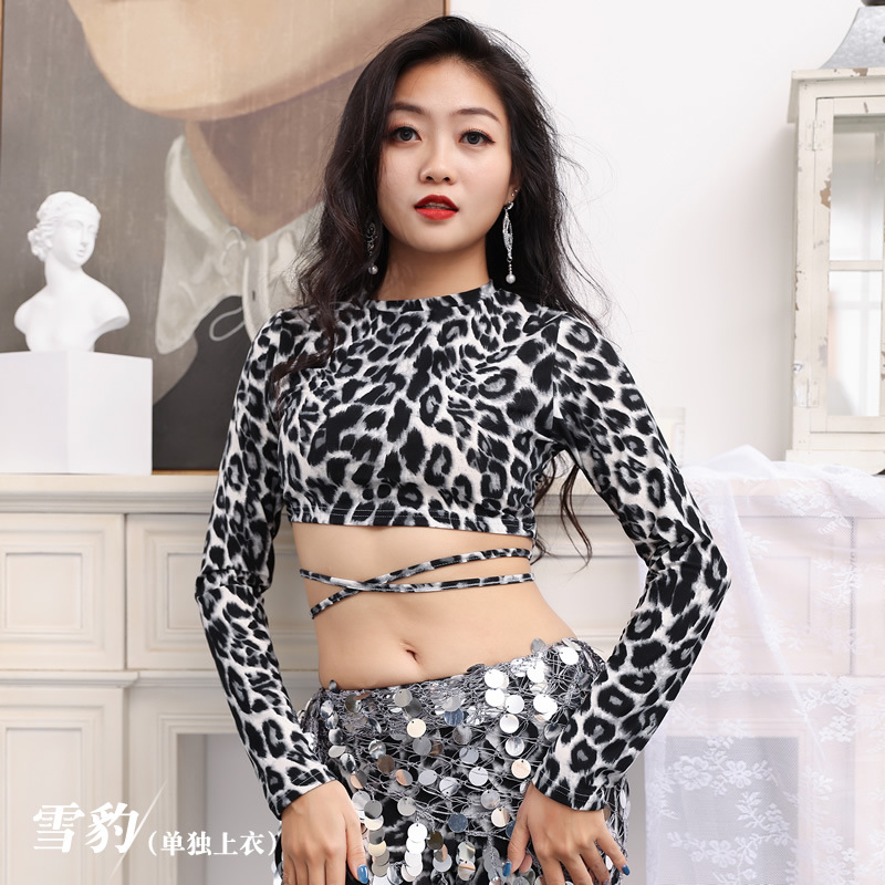 Picture of Dancer belly dance jacket pants sexy leopard print dance beginners group clothing practice clothing 263 318#