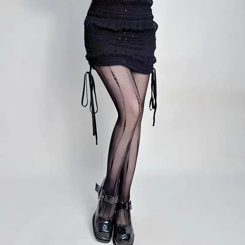 Picture of Trendy Sexy Jacquard Fishnet Stockings, Erotic Sheer Stockings, Hollow-Out Fishnet Pantyhose, Various Styles in Stock, Versatile