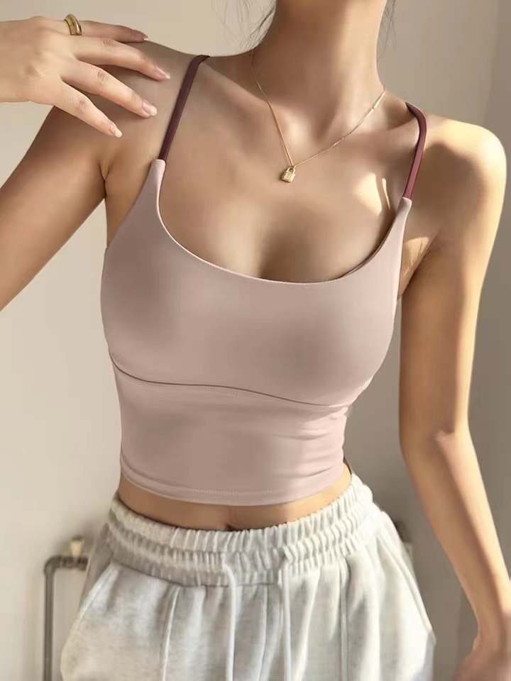 lu Same Style Beautiful Fried Sexy Sports Fitness Bra Running Gather Tiny Strap Yoga Vest Outer Wear Base Beautiful Back