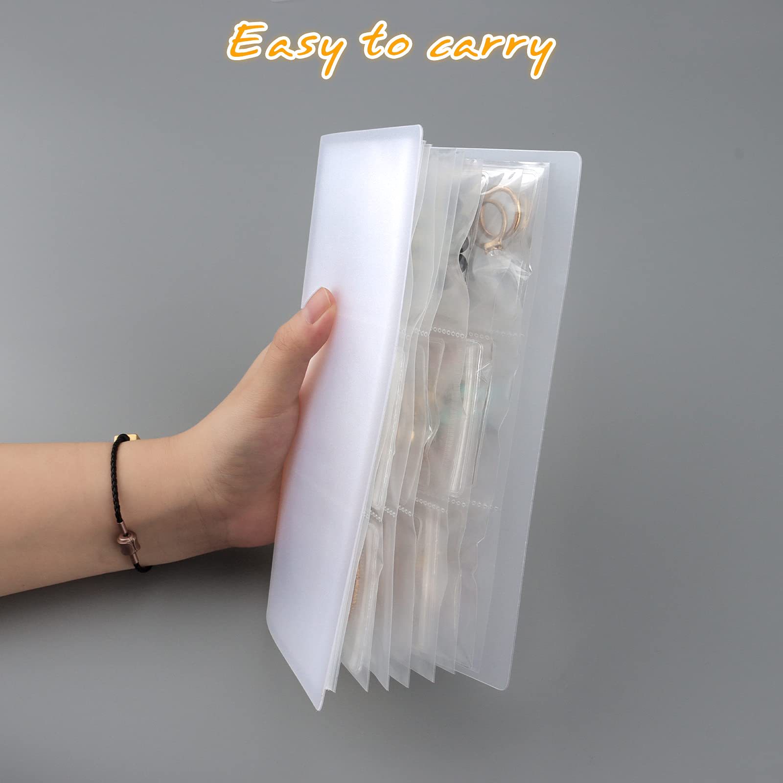 Picture of Portable PVC Transparent Dust-proof Bag Necklace Jewelry Storage Book Earrings Jewelry Storage Bag Anti-oxidation Sealed Bag
