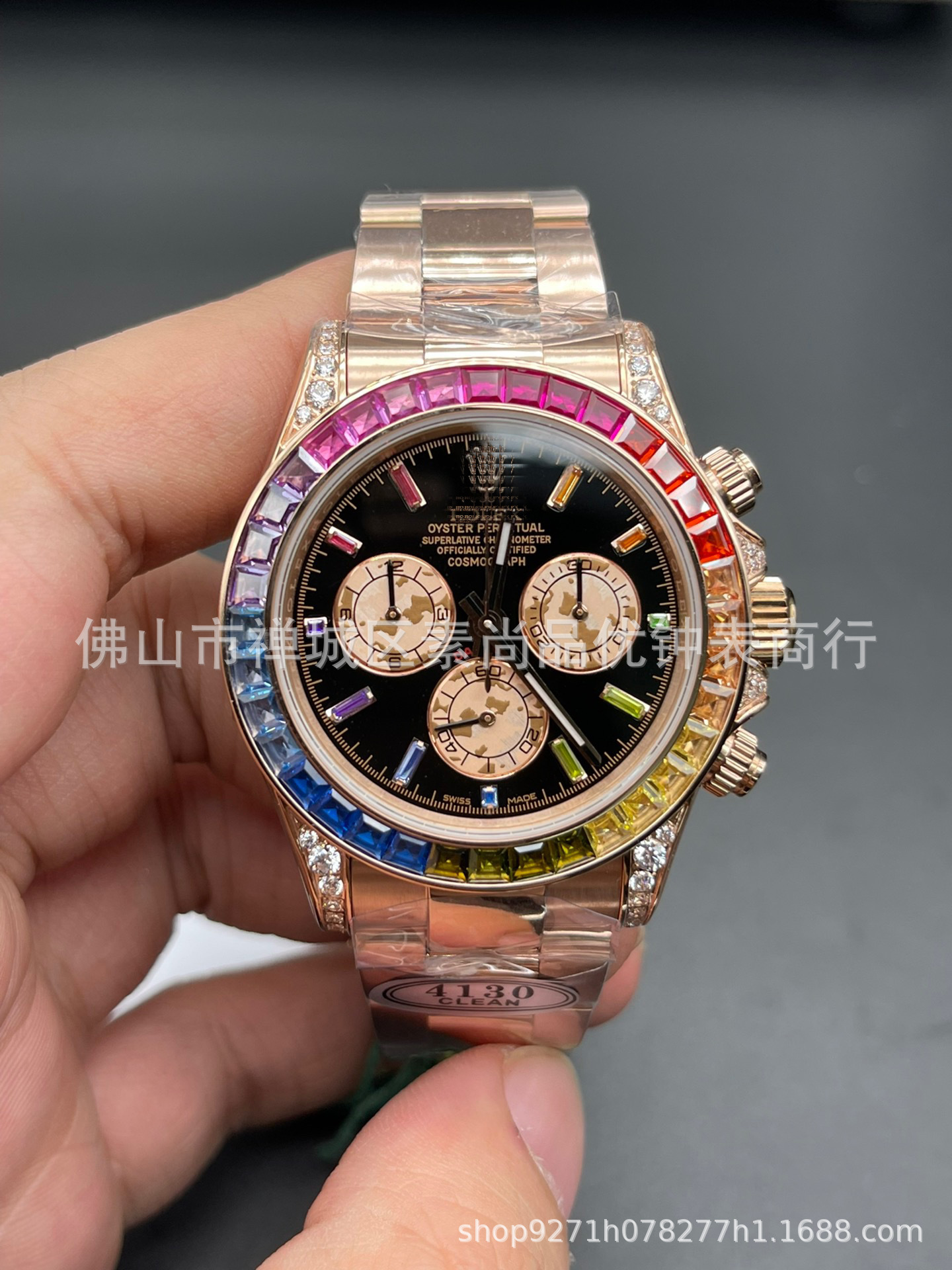 Picture of Cross-border Panda Di 7750 Ditong Cement Grey 12.4 Golden Di Chronograph 4130 Yu Wenle Men's Mechanical Watch