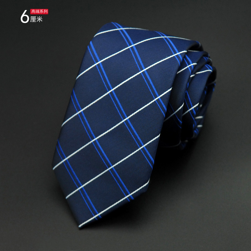 Picture of Men's Tie Korean Style Casual Polyester Silk Narrow Business Fashion Groom Wedding 6cm Small Tie
