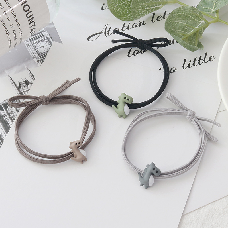 Small Dinosaur Hair Rope does not hurt Hair Small Rubber Band Women's Head Tie Korean Ins Style Internet Celebrity Headwear Hair Ring Women's Simple Elegant
