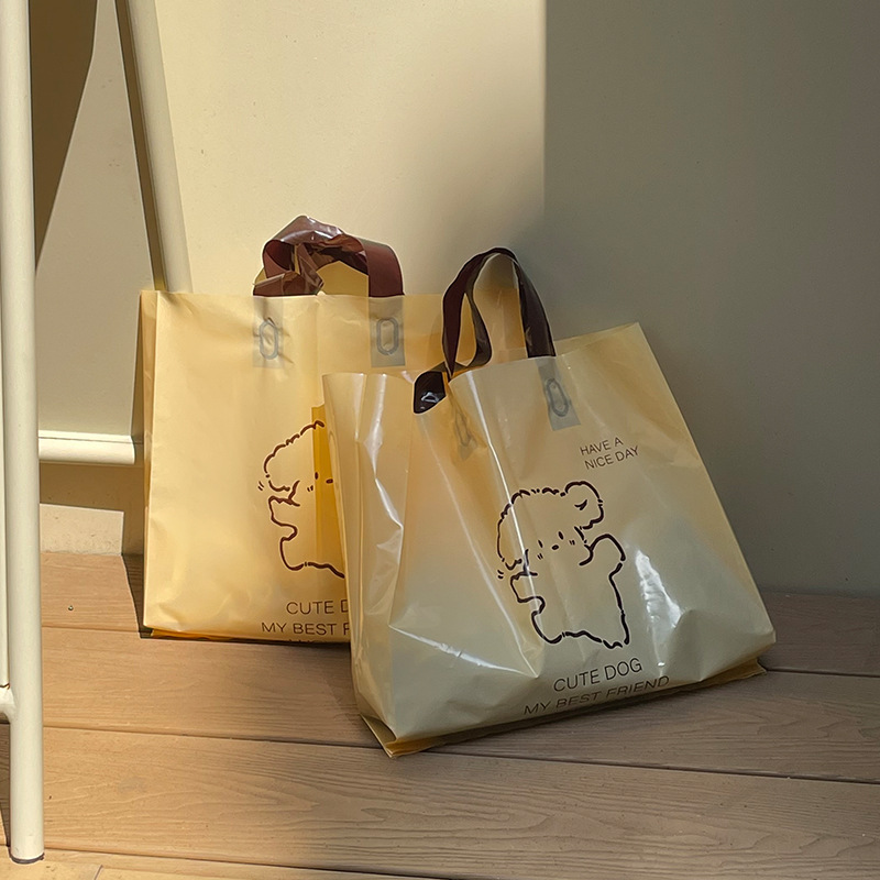 Maillard Color Autumn and Winter Clothing Store Satchel Shopping Bag Gifts Women's Clothing Children's Clothing Packaging Plastic Wholesale Pe