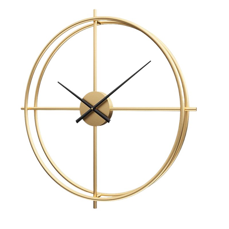 Spanish Style Wall Clock Living Room Home Fashionable European Style Light Luxury Watch Modern Double Layer Simple Round Tube Wall Clock