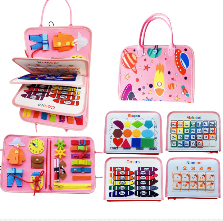 New in stock Monte Junli AliExpress cross-border toys children's learning Board early education learning board felt busy board