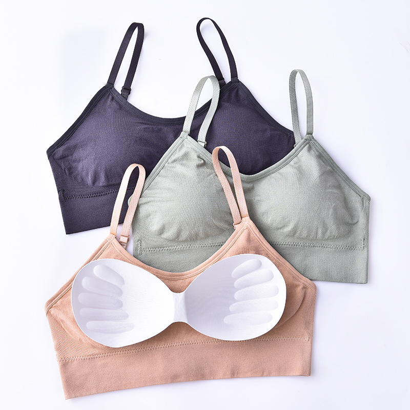 Picture of New seamless inner beauty back push up tube top short sports wireless breathable anti-sagging girl bra