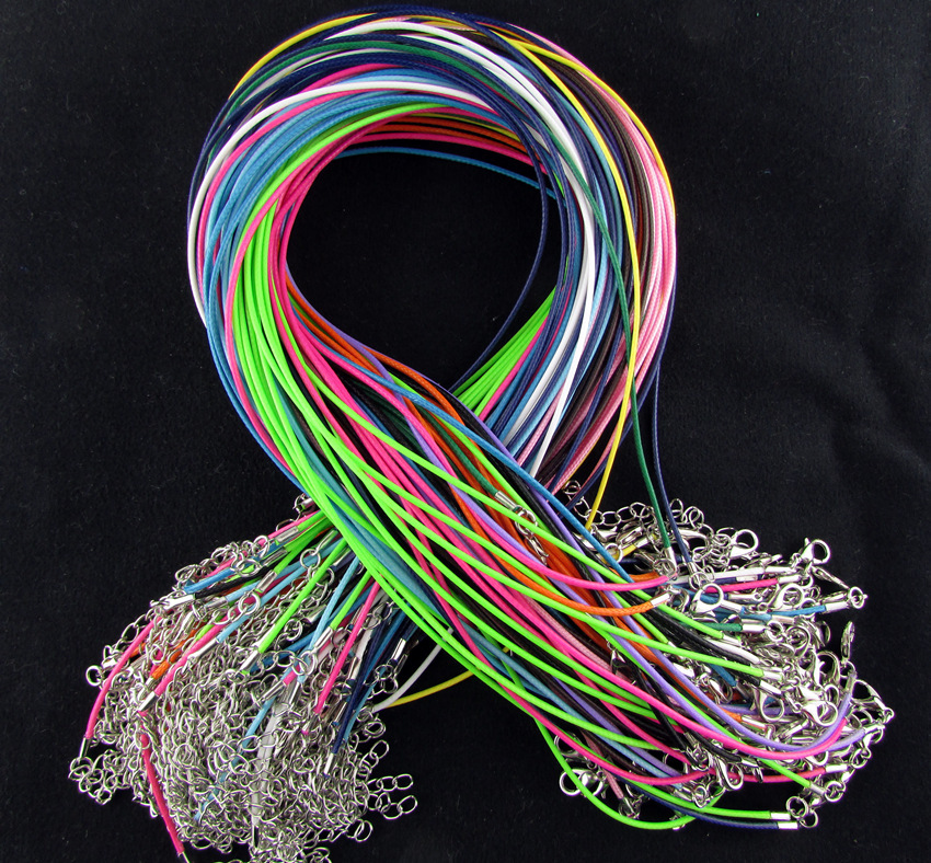 Picture of D Jewelry Accessories DIY Necklace Rope Lobster Clasp Leather Rope Korean Wax Thread Necklace Rope Black Leather Rope Pendant Pendant Rope