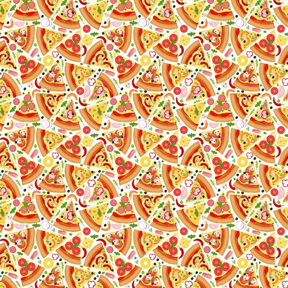 Amazon's New Cute Graffiti Pizza Theme Glossy Coated Paper Large Size Birthday Gift Decorative Wrapping Paper