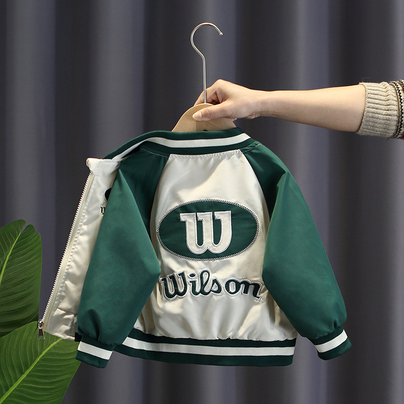 Picture of 2637 Children's Clothing Boys Tops Spring and Autumn 2025 New Korean Style Little Boy Tops Top Baby Baseball Uniform