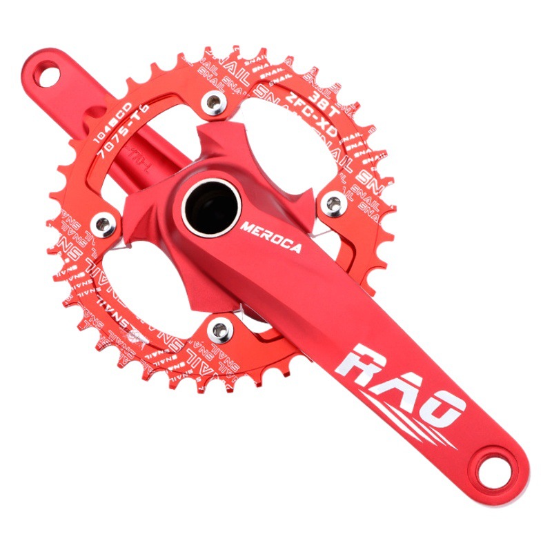 Meroca Mountain Bike Crankset Hollow Integrated Crankshaft Modified Single Disc Bicycle Cycling Accessories