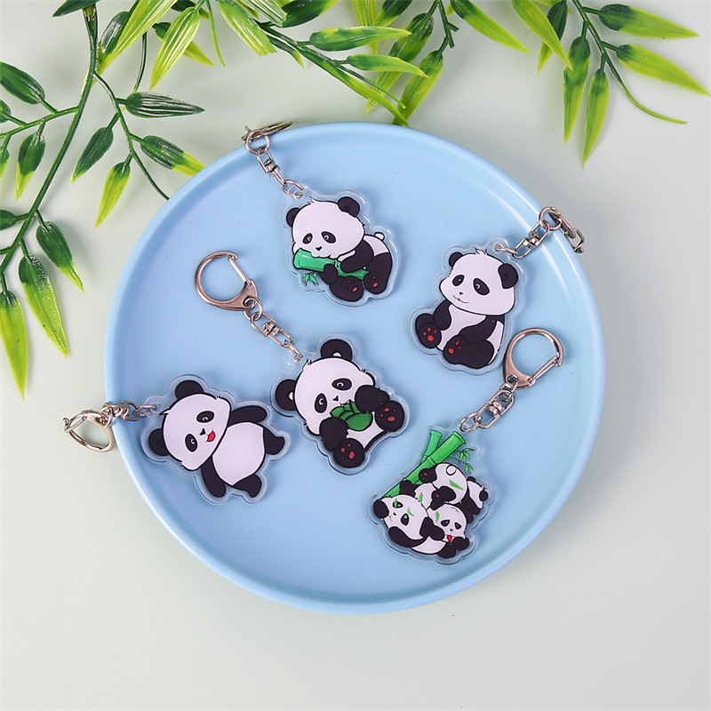Picture of Cartoon panda keychain acrylic pendant student holiday small gift decoration ornaments cute key chain accessories
