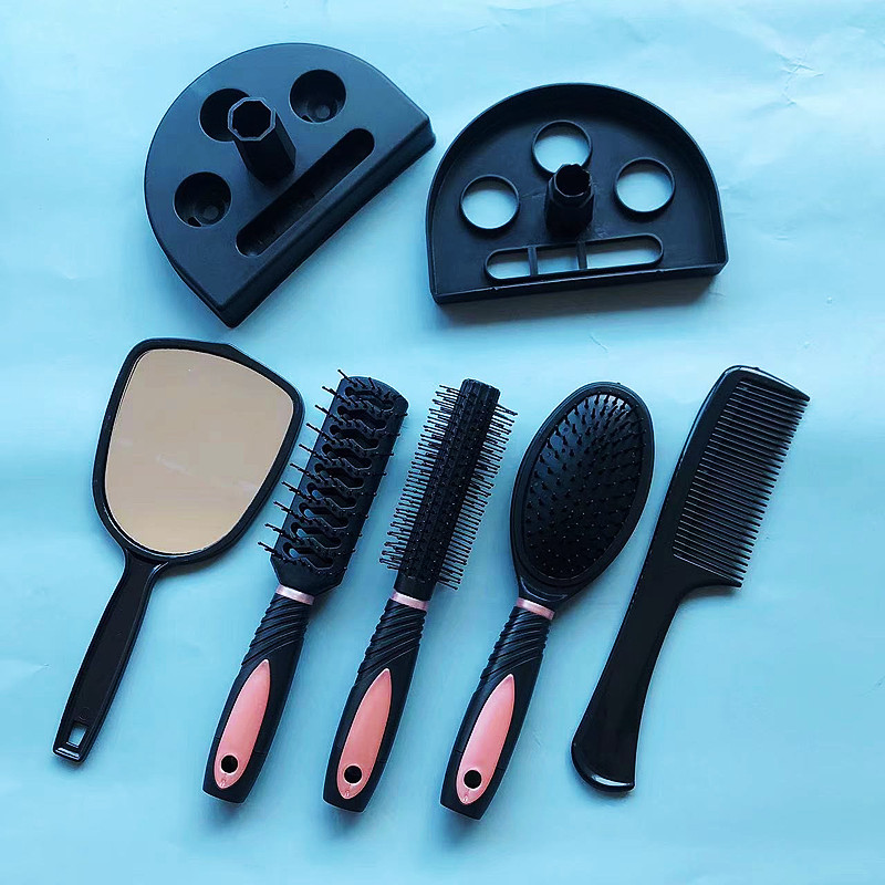 Picture of Cross-Border Supply Mirror Comb 5-Piece Hairdressing Comb with Base Set Massage Scalp Beauty Comb Yiwu Supply