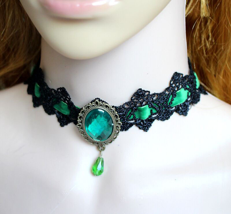 Picture of European and American Cross-Border Best-Selling Necklace Gothic Retro Punk Choker Lace Necklace Braided Choker Clavicle Chain for Women