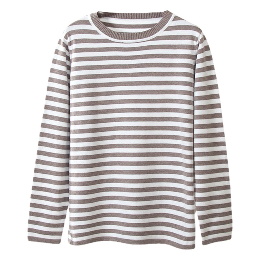 Cross-Border Round Neck Knitted Striped Sweater European and American 2025 Spring Versatile Classic Retro Striped Pullover Sweater for Women