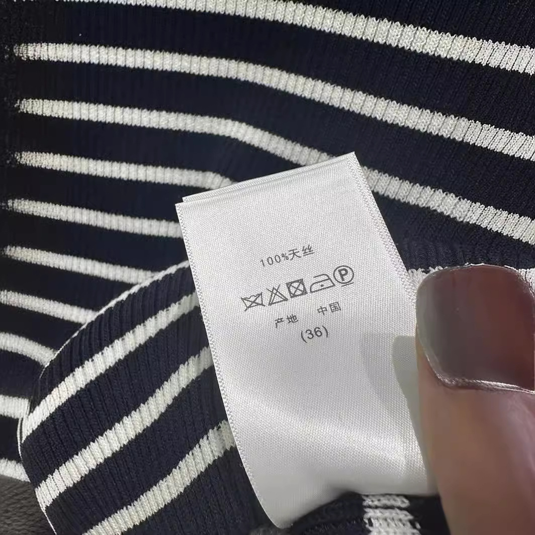 Picture of D home high quality 2024 spring new striped letter short sleeve sweater round neck star slim slim top women